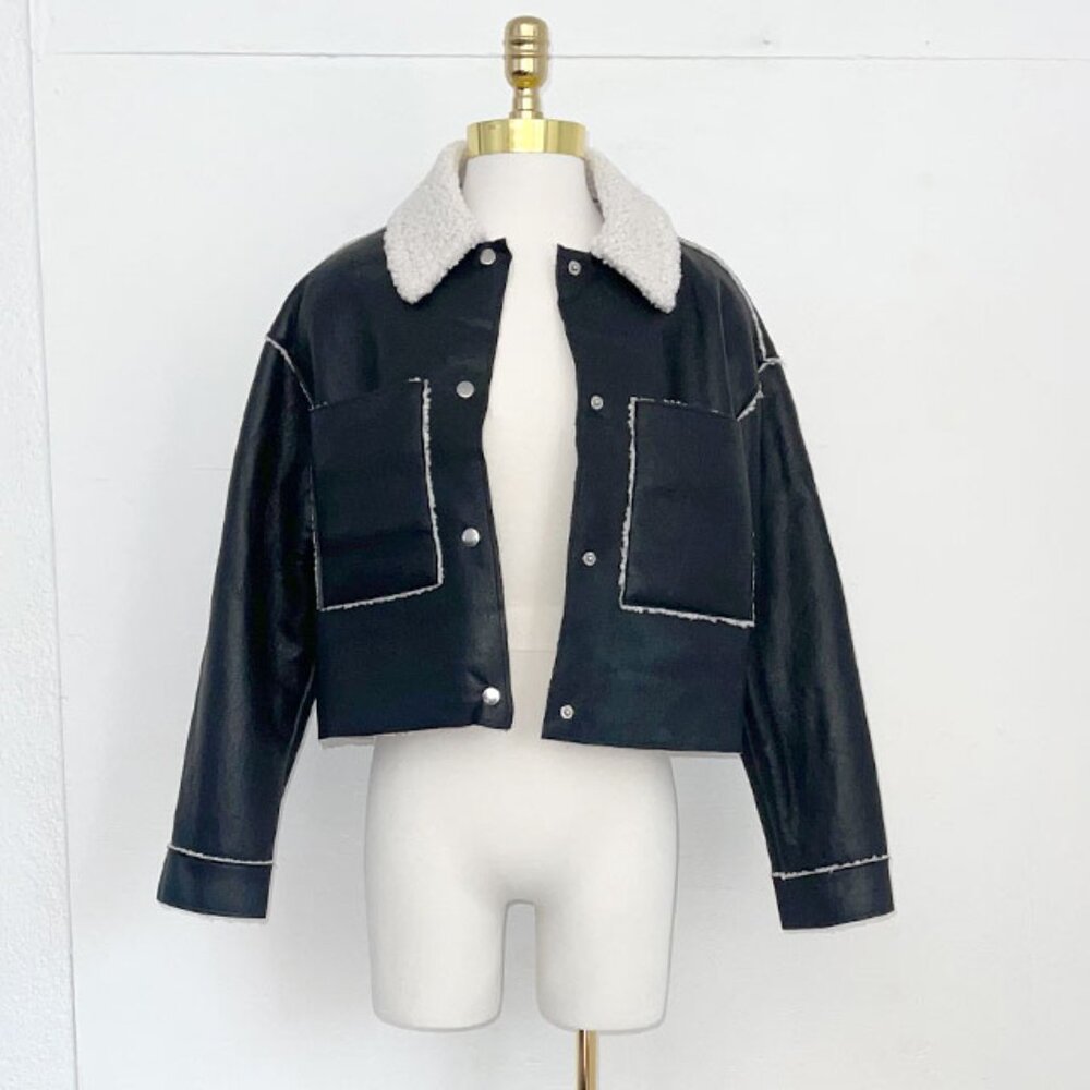 ROXANNE SHERPA LEATHER JACKET